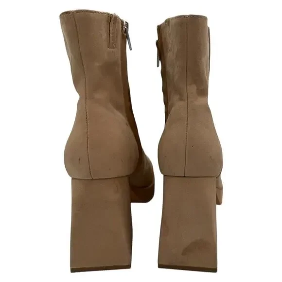 NEW with IMPERFECTIONS Dolce Vita Block Heel Boot Size 8 Tan Suede - Picture 6 of 10